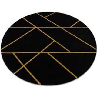 Tæppe EMERALD eksklusiv 1012 cirkel - glamour, stilfuld marmor, geometrisk sort / guld cirkel 200 cm