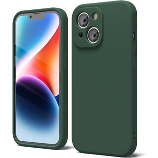 Oakxco til iPhone 14 plus telefonkasse flydende silikone sød tynd slank blød gummi tpu almindelig glat geldæksel til kvinder pige matte solid bes