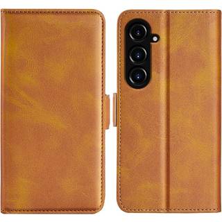SKALO Samsung S23 FE Premium Wallet Flip Cover - Brun
