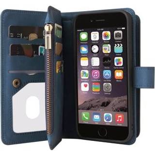 iPhone 6/7/8/SE (2020)/SE (2022) Flip Cover m. strop, pung og kortholdere - blå