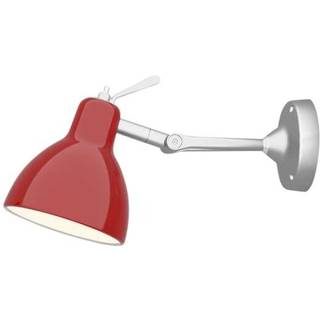 Luxy H0 Væg- og Loftlampe Alu/Blank Rød Skærm - Rotaliana