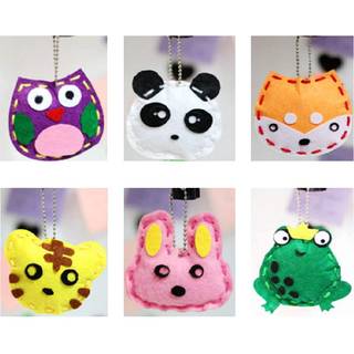 B?rn DIY- F?rste sy-s?t til b?rn L?r at sy DIY h?ndv?rkss?t Dejlige dyr Style- Frog Owl Fox Rabbit Panda og Tiger