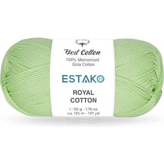 Estako Royal Cotton 100% merceriseret Giza Cotton Yarn Soft Super Fino 1 til hækling og strik 1,76 oz (50 g) / 137 år (125m) (5058)