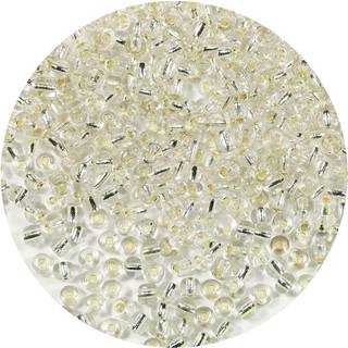 Bala & fillisk klar s?lvforet farve 4 mm fr?perler omkring 1200stk/100 gram i taske 6/0 glasfart?jer til fremstilling af armb?nd og halsk?de (kla