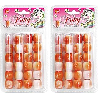 48 pcs perler smykker, der fremstiller kit DIY h?r fletning armb?nd ornamenter h?ndv?rk hvirvel hvid tone jumbo rundt pony (orange)