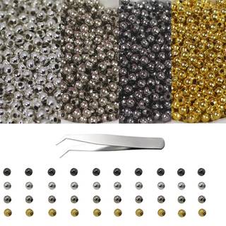 Pamir Tong 4000pcs 4mm Assorteret plads l?se perler Metal s?ml?se glatte runde perler Rondelle Slide Ball Beads til DIY smykker, der fremstiller