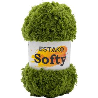 Estako Softy 100% polyester fluffy blød tyk voluminøs vægt #5 garn til hækling og strikning 3,52 oz (100 gr) 98 yds (90 m) (9940 - græs)