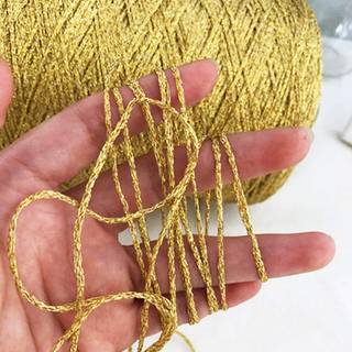 Clisil 100gram DIY GULD GUL LUREX TR?D Skinnende garn Glitter Sparkle Garn Metalgarn DIY Fancy Sparkle Yarn Crochet Strik Sweater T?rkage Tilbeh?