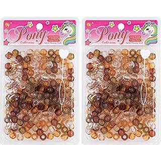 410 datorer pärlor smycken gör kit diy hår flätning armband ornament hantverk stora runda klara diverse ponny pärlor ingår (brun klar)