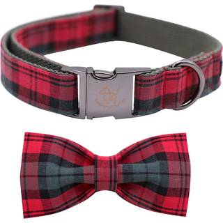 Elegant lille halehundekrage med bue bomuld og webbing bowtie hunde krave justerbare hundekraver til små medium store hunde og katte