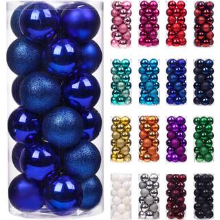 Emopeak 24pcs julekugler ornamenter til juletr? - mini knustfast juletr? dekorationer h?ngende bold til ferie bryllupsfest dekoration kongebl?
