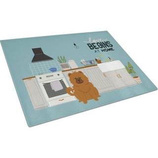Caroline's Treasures CK7846LCB Red Chow Chow Kitchen Scene Glass Cutting Board Stor dekorativt tempereret glas Køkkenskæring og serveringsplade S