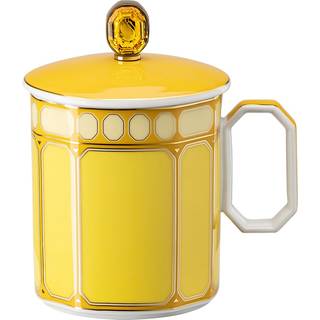 Signum Tasse mit Deckel, Porzellan, Gelb