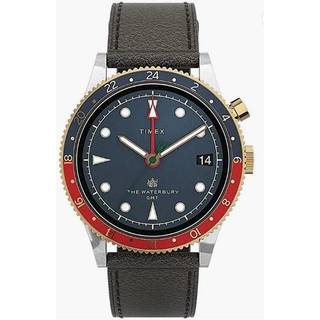 Timex Waterbury GMT Blue Dial Leather Strap Men's Watch TW2U90500