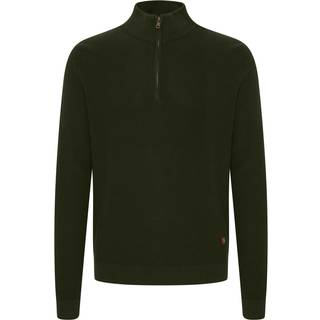 Blend Blend Dark Khaki Green 100% Cotton Quarter Zip Knitted Sweat Jumper