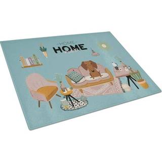 Caroline's Treasures CK7975LCB Rødbrun Dachshund Sweet Home Glass Cutting Board Stor dekorativt tempereret glas Køkkenskæring og serveringsplade