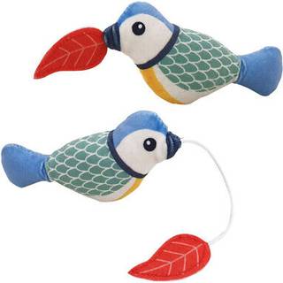 Optræksfugl i plys med catnip