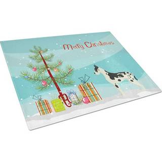 Caroline's Treasures CK3542LCB Great Dane Christmas Tree Glass Cutting Board Stor dekorativt tempereret glas Køkkenskæring og serveringsplade Sto