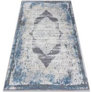 Tæppe NOBLE moderne 9479 63 Pynt vintage vasket - Strukturelle, to niveauer af fleece fløde / blå 120x170 cm