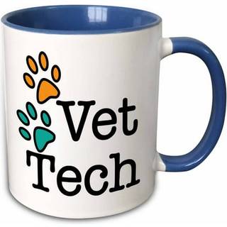 3Drose Vet Tech Orange och turkos Två tonmugg 11 oz blå