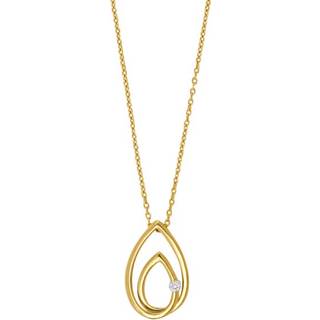 Siersbøl 14kt. guldvedhæng med diamant på i alt 0.040ct W/SI inkl. forgyldts