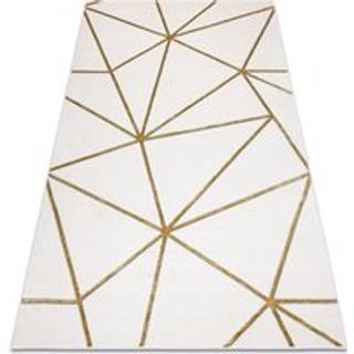 Tæppe EMERALD eksklusiv 1013 glamour, stilfuld geometrisk fløde / guld 80x150 cm