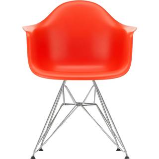 Vitra - Eames Plastic Armchair DAR - 03 Poppy Red - Chrome Base - Spisebordsstole - Charles & Ray Eames - RØD - Metal/Plast