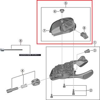 Shimano XT dæksel enhed højre til I-Spc skiftegreb model SL-M8130-I R11 R