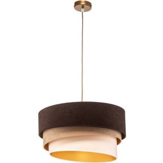 Hængelampe Devon, brun/beige/ecru/guld Ø45cm