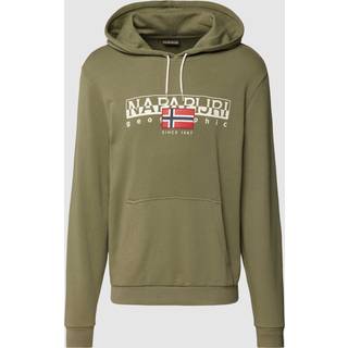 NAPAPIJRI Herren Hoodie grün Logo und Motiv
