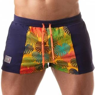 TOF Paris Floral Swim Shorts - Navy - Yellow