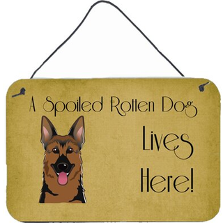 """" Caroline's Treasures BB1459DS812 Tysk Shepherd forkælet hundeliv her væg eller dør hængende tryk 8 x 12 """" ""multicolor"" ""