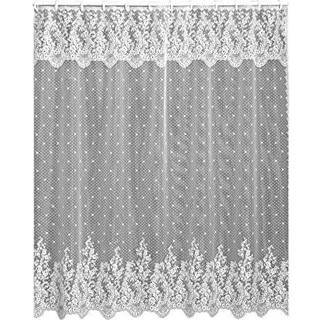 Heritage Lace White Floret 72x72 Bruser gardin 72 tommer bredt med 72 tommer dråbe
