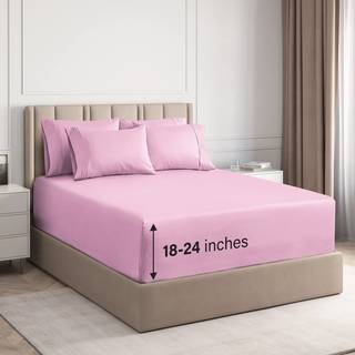 Ekstra Deep King Sheet Set - 6 Piece Breathable & Cooling Sheets - Hotel Luxury Bedark Set - Easy & Secure Fit - Soft Wrinkle Free & Comfy Sheets