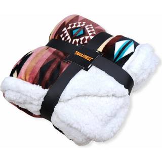 Trailcrest sherpa fleece kast t?ppe hyggeligt plys voksen aztekisk t?ppe til m?nd og kvinder reversibelt med aztec tryk vestlige t?ppe til campin