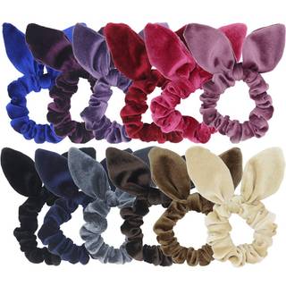 Susulu Hair Scrunchies Velvet Scrunchy Elastic Hair Ties Twist Knot Hair Bands Women Ponytail Accessories Pack med 12 stk