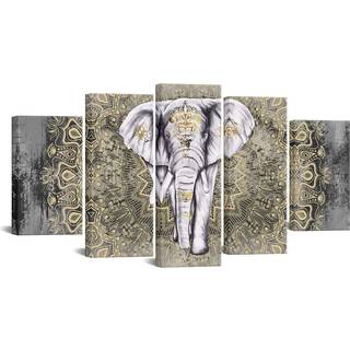 Fushvre elefant maleri lærred vægkunst stor stamme indisk elefant med boho elefant billedprint til stue vægindretning indrammet klar til at hænge