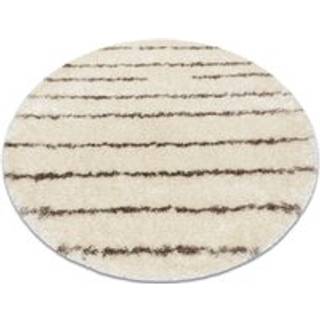 Tæppe FLUFFY 2371 hjul shaggy bælter fløde / beige cirkel 160 cm