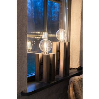 Markslöjd Bordlampe Lodge, Mørkt træ, Stue/spisestue, Træ, Skandinavisk