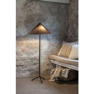 Plisado gulvlampe, grå, jern/stof, højde 140 cm