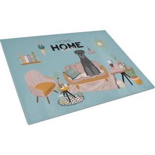 Caroline's Treasures CK7877LCB Sort standard Schnauzer Sweet Home Glass Cutting Board Stor dekorativt tempereret glas Køkkenskæring og serverings