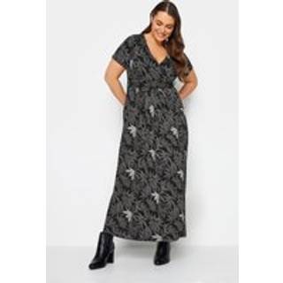 Yours Curve Yours Curve Black Grey Maxi Wrap Dress