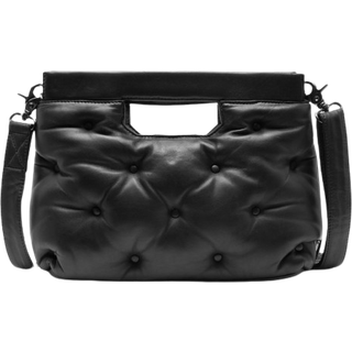 Crossover skindtaske dekoreret med metalring / 15306 - Black (Nero) - Onesize