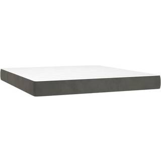 Springmadras Med Pocketfjedre 80X200X20 Cm Fløjl Mørkegrå - 180 x 200 cm