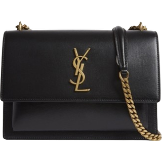 Saint Laurent Sunset Medium leather shoulder bag - black - One Size