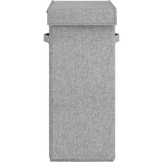foldbar vasketøjskurv 26x34,5x59,5 cm kunstigt linned grå