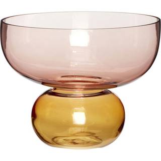 Hübsch vase i rosa og gul glas