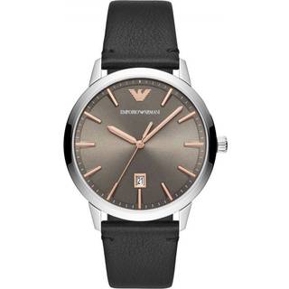 Emporio Armani Ruggero Quartz Grey Dial Leather Strap Men's Watch AR11277