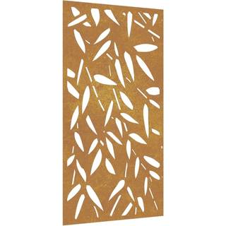 udendørs vægdekoration 105x55 cm bambusbladdesign cortenstål