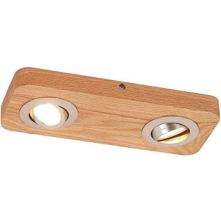 Lindby LED-loftlampe Mikari, 30 cm, træ, drejelig